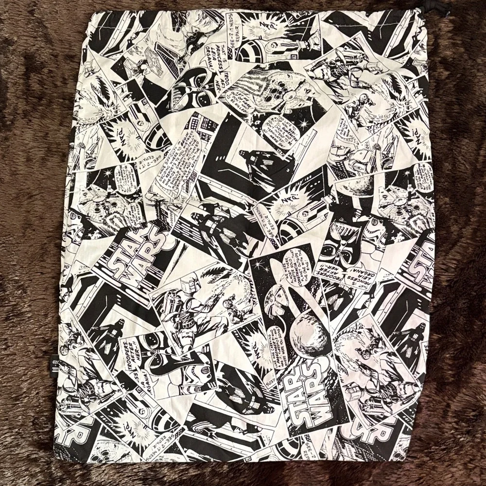 Toms X Star Wars comic Black and White Drawstring shoe travel and storage Bag